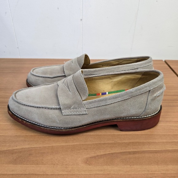 Polo Ralph Lauren Mens 10 Suede Leather Penny Loafers Shoes Brick Rubber Sole - Picture 5 of 11